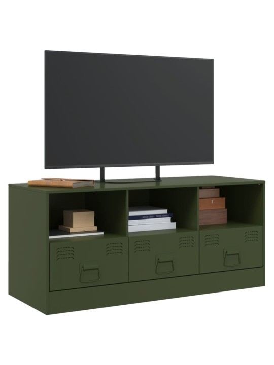 TV skříňka olivově zelená 99 x 39 x 44 cm ocel