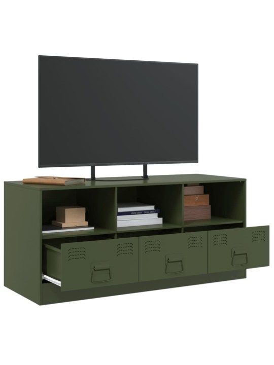 TV skříňka olivově zelená 99 x 39 x 44 cm ocel