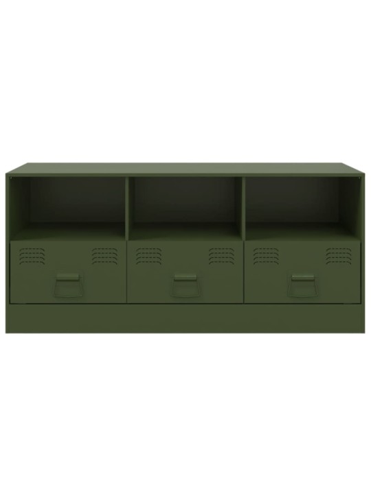 TV skříňka olivově zelená 99 x 39 x 44 cm ocel