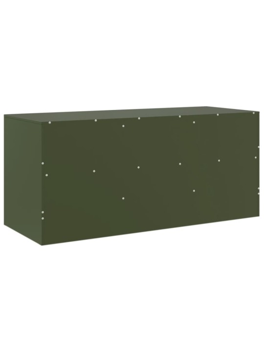 TV skříňka olivově zelená 99 x 39 x 44 cm ocel