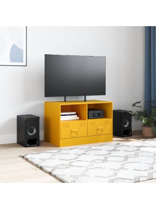 TV skříňka hořčicově žlutá 67 x 39 x 44 cm ocel
