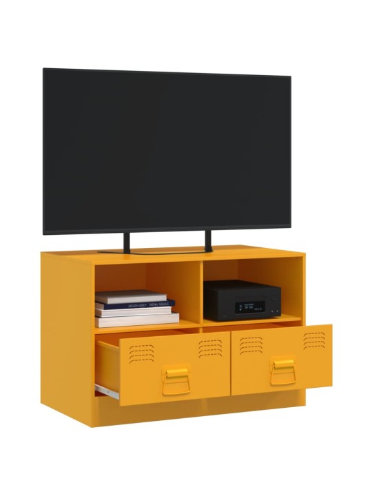 TV skříňka hořčicově žlutá 67 x 39 x 44 cm ocel