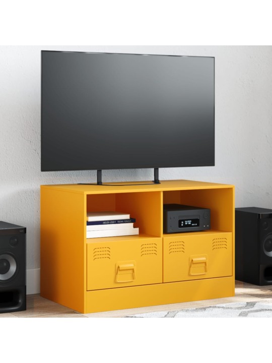TV skříňka hořčicově žlutá 67 x 39 x 44 cm ocel