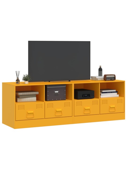 TV skříňky 2 ks hořčicově žluté 67 x 39 x 44 cm ocel