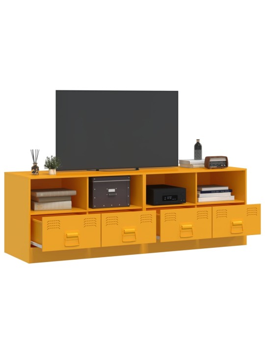 TV skříňky 2 ks hořčicově žluté 67 x 39 x 44 cm ocel