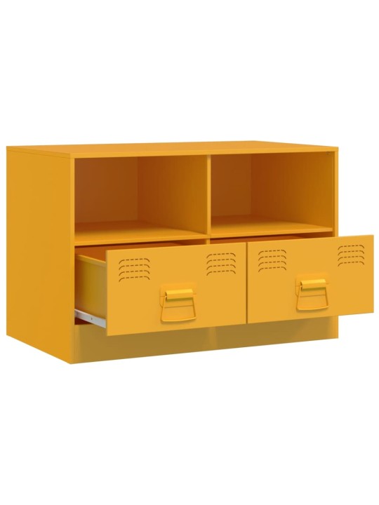 TV skříňky 2 ks hořčicově žluté 67 x 39 x 44 cm ocel