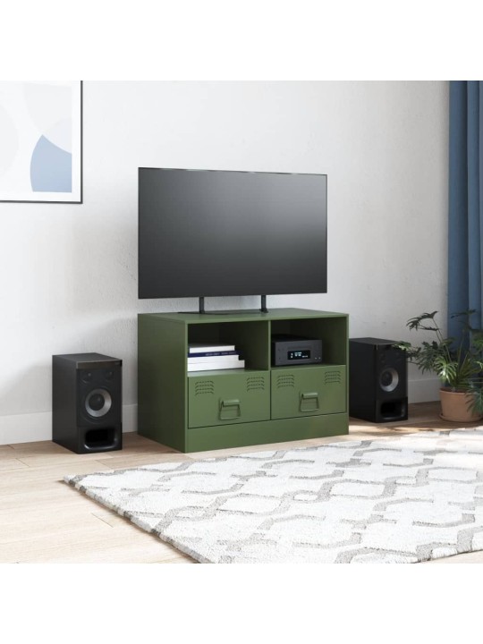TV skříňka olivově zelená 67 x 39 x 44 cm ocel
