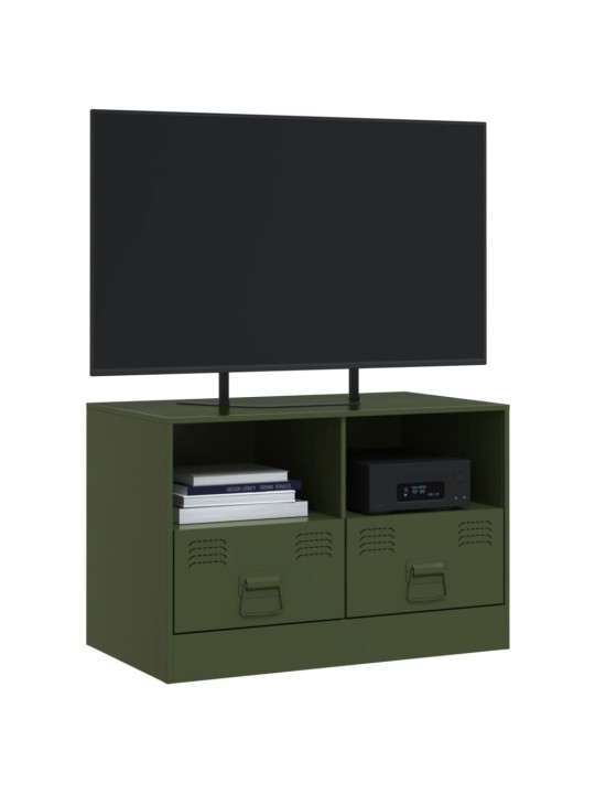 TV skříňka olivově zelená 67 x 39 x 44 cm ocel