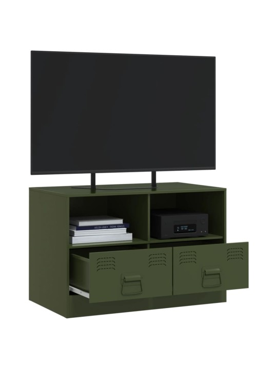 TV skříňka olivově zelená 67 x 39 x 44 cm ocel