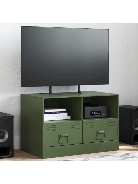 TV skříňka olivově zelená 67 x 39 x 44 cm ocel