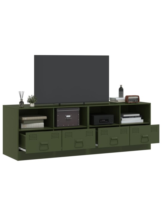 TV skříňky 2 ks olivově zelené 67 x 39 x 44 cm ocel