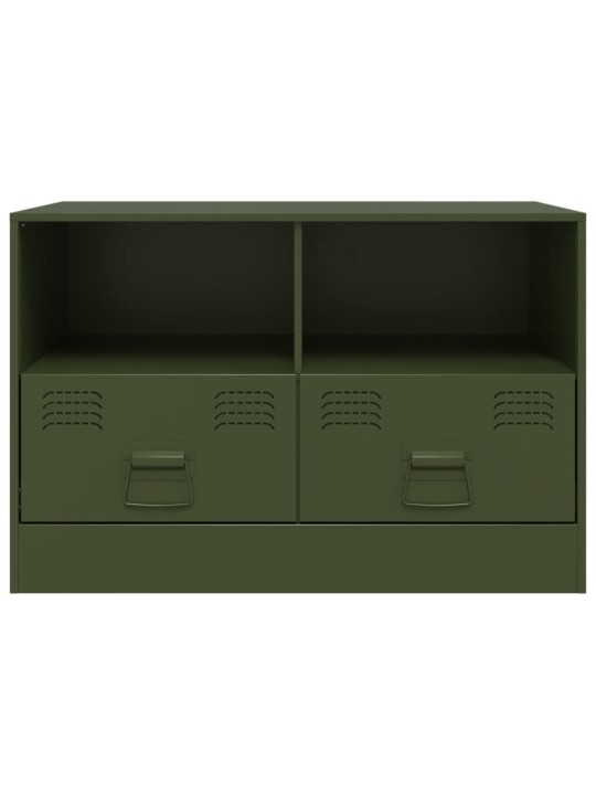 TV skříňky 2 ks olivově zelené 67 x 39 x 44 cm ocel