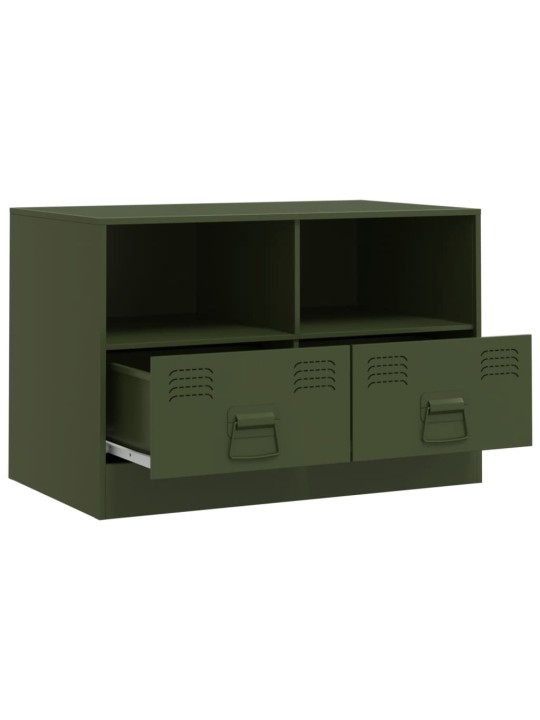 TV skříňky 2 ks olivově zelené 67 x 39 x 44 cm ocel