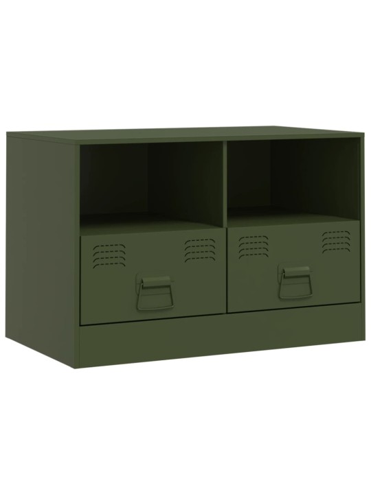 TV skříňky 2 ks olivově zelené 67 x 39 x 44 cm ocel