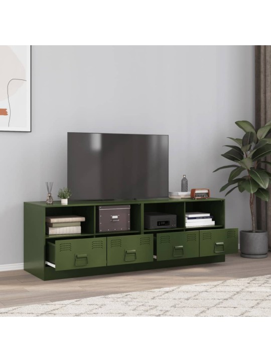 TV skříňky 2 ks olivově zelené 67 x 39 x 44 cm ocel