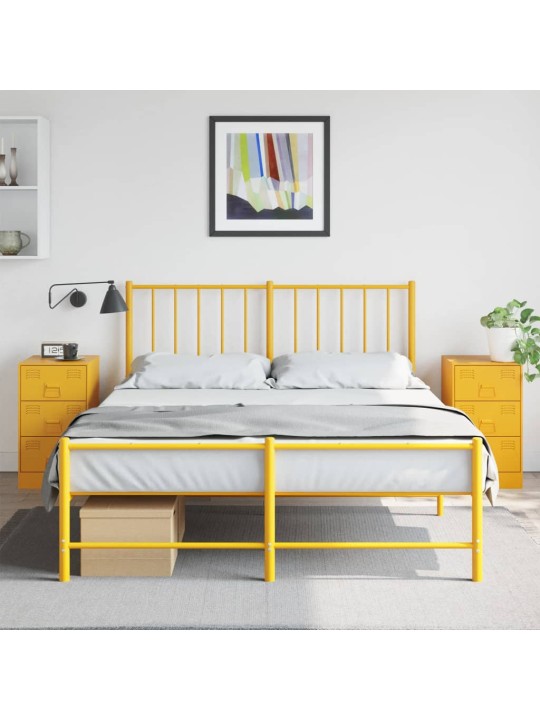 Noční stolky 2 ks hořčicově žluté 34,5 x 39 x 62 cm ocel