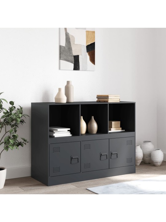 Příborník antracitový 99 x 39 x 73 cm ocel