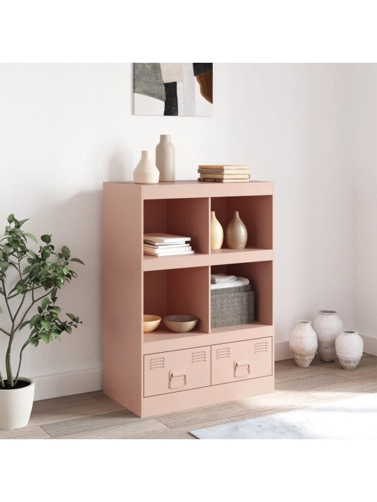 Highboard růžový 67 x 39 x 95 cm ocel