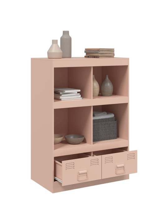Highboard růžový 67 x 39 x 95 cm ocel