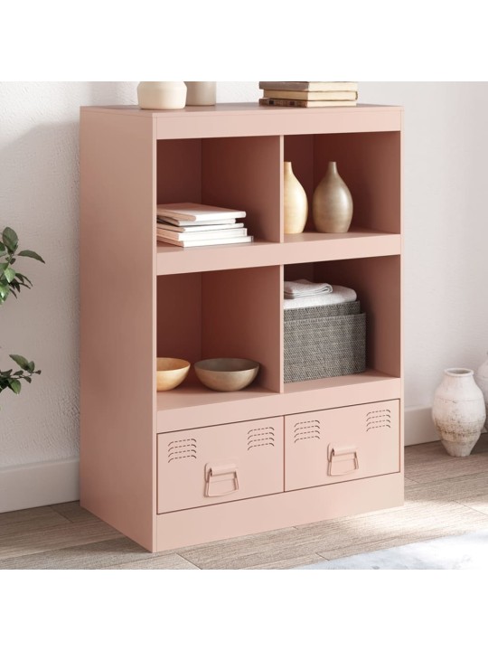 Highboard růžový 67 x 39 x 95 cm ocel