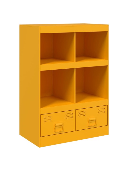 Highboard hořčicově žlutý 67 x 39 x 95 cm ocel