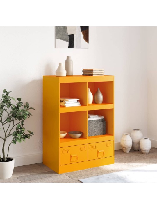 Highboard hořčicově žlutý 67 x 39 x 95 cm ocel