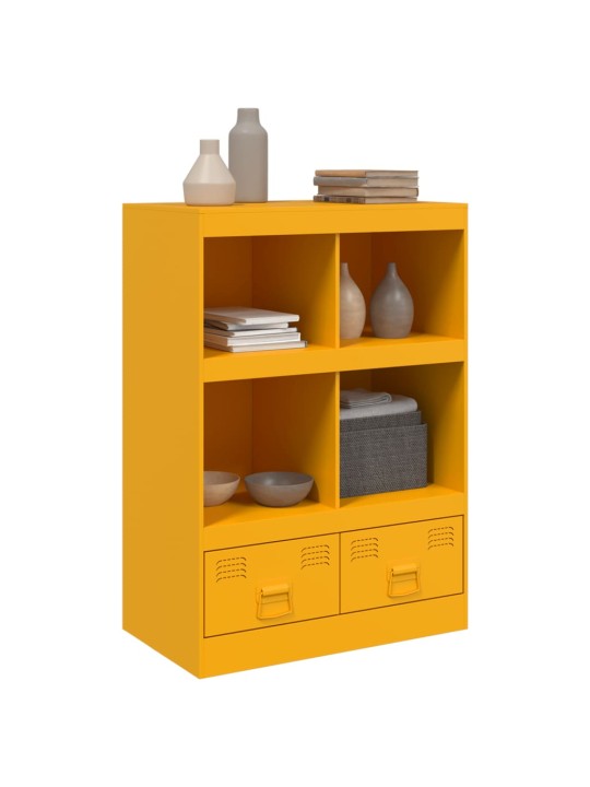 Highboard hořčicově žlutý 67 x 39 x 95 cm ocel