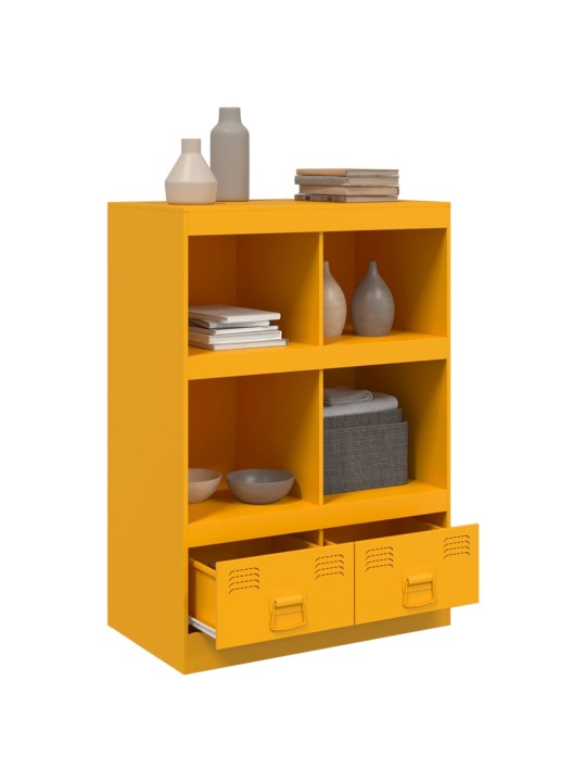 Highboard hořčicově žlutý 67 x 39 x 95 cm ocel