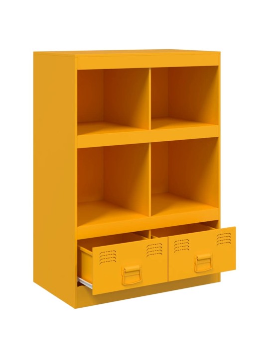 Highboard hořčicově žlutý 67 x 39 x 95 cm ocel