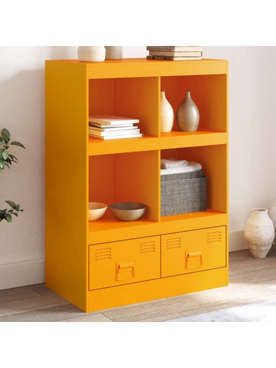 Highboard hořčicově žlutý 67 x 39 x 95 cm ocel