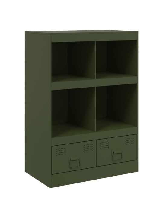 Highboard olivově zelený 67 x 39 x 95 cm ocel