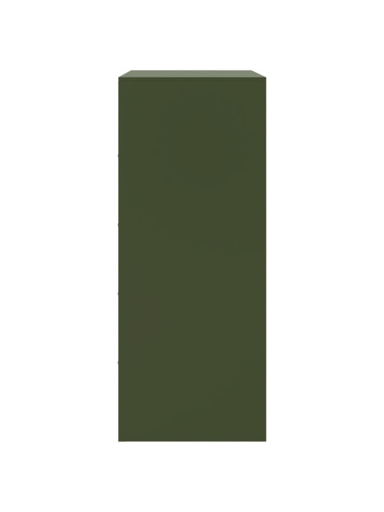 Highboard olivově zelený 67 x 39 x 95 cm ocel