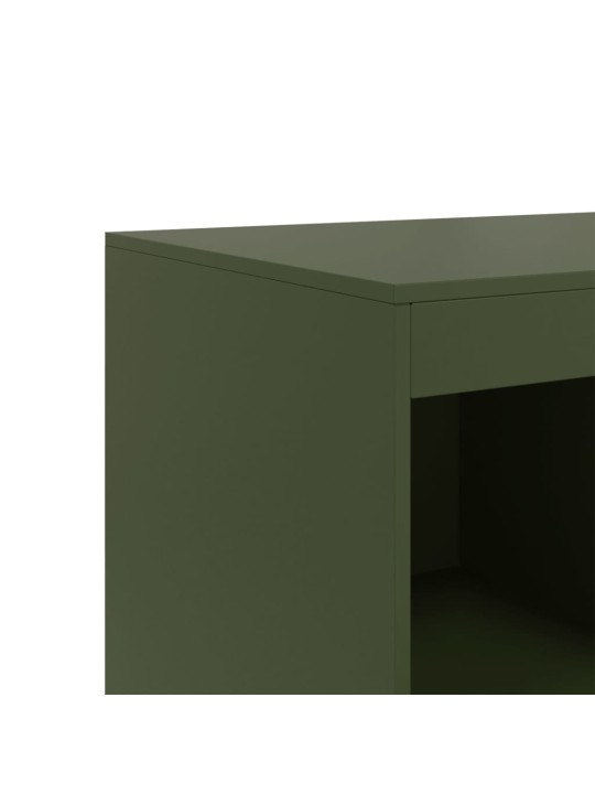 Highboard olivově zelený 67 x 39 x 95 cm ocel