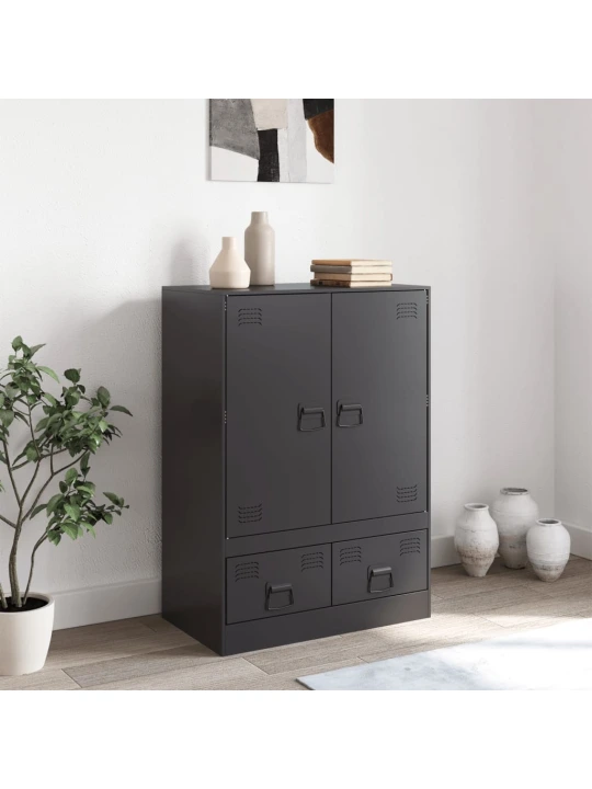 Highboard černý 67 x 39 x 95 cm ocel