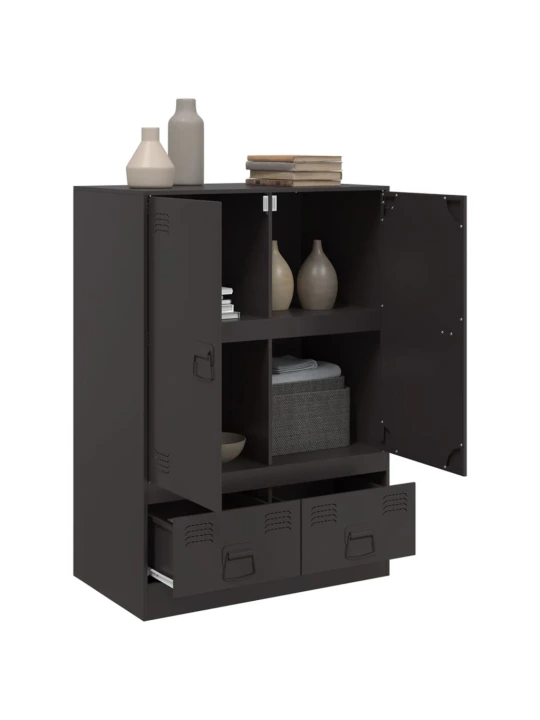 Highboard černý 67 x 39 x 95 cm ocel