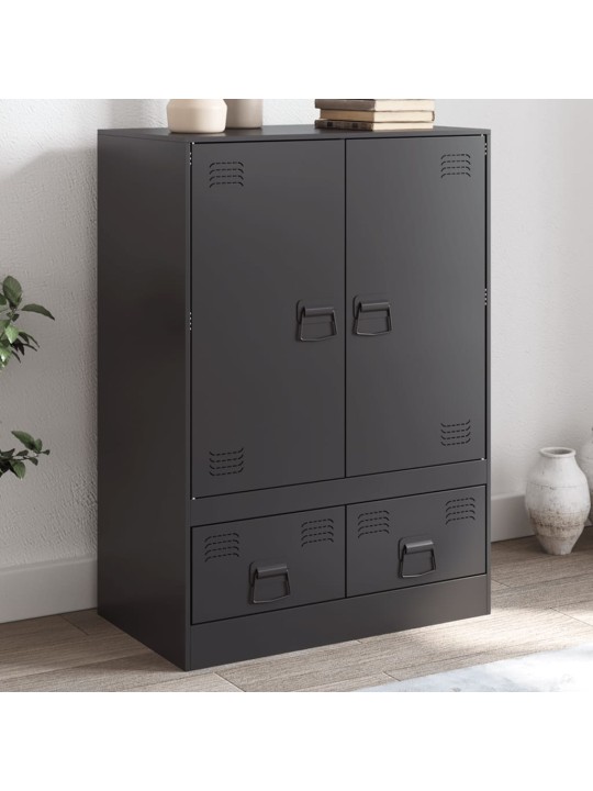 Highboard černý 67 x 39 x 95 cm ocel