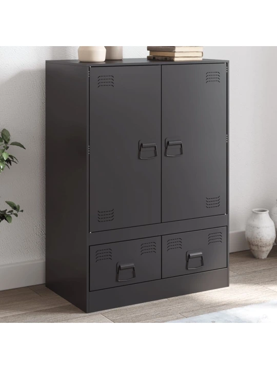 Highboard černý 67 x 39 x 95 cm ocel