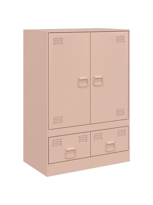 Highboard růžový 67 x 39 x 95 cm ocel
