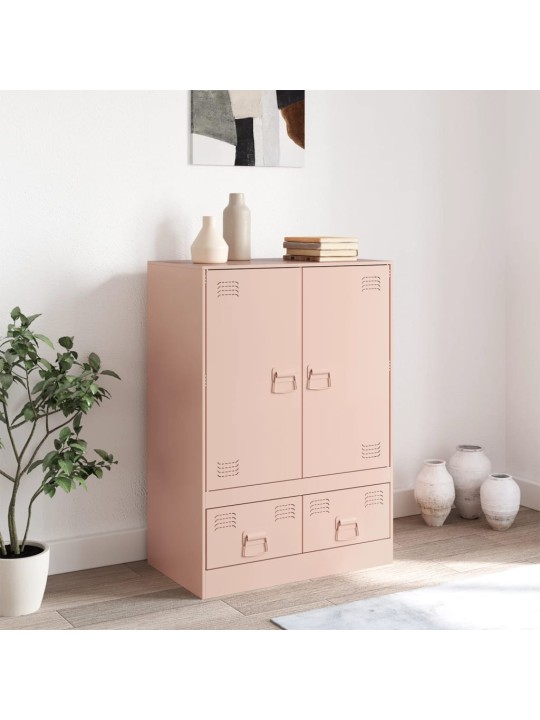 Highboard růžový 67 x 39 x 95 cm ocel
