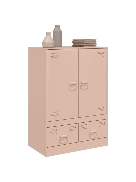 Highboard růžový 67 x 39 x 95 cm ocel
