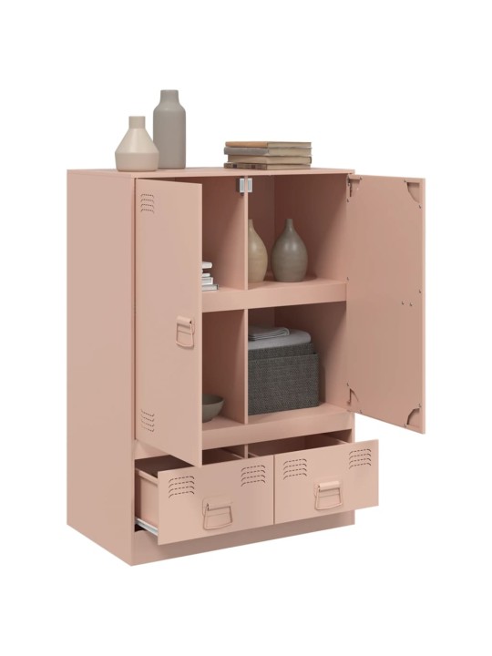 Highboard růžový 67 x 39 x 95 cm ocel