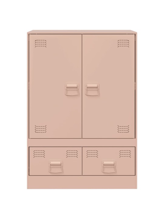 Highboard růžový 67 x 39 x 95 cm ocel