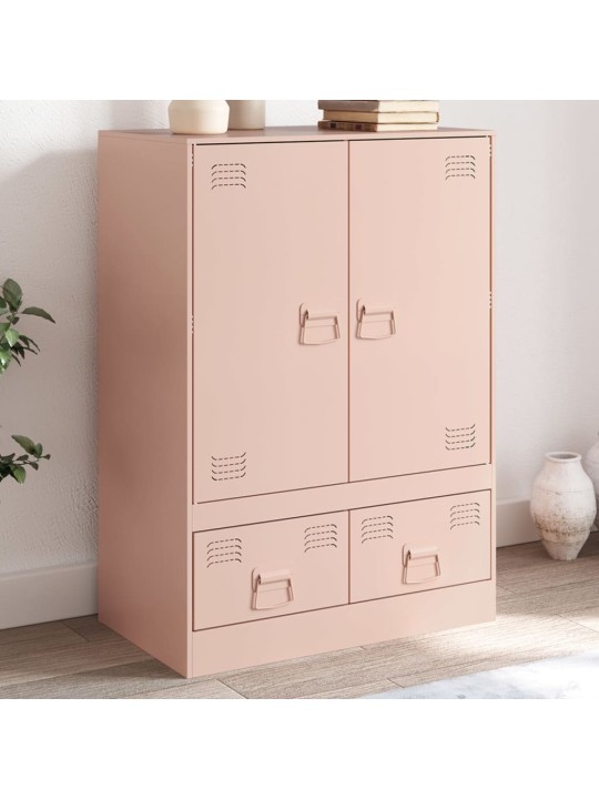 Highboard růžový 67 x 39 x 95 cm ocel