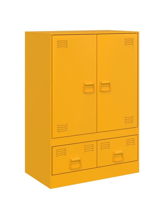 Highboard hořčicově žlutý 67 x 39 x 95 cm ocel