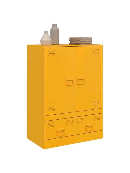 Highboard hořčicově žlutý 67 x 39 x 95 cm ocel