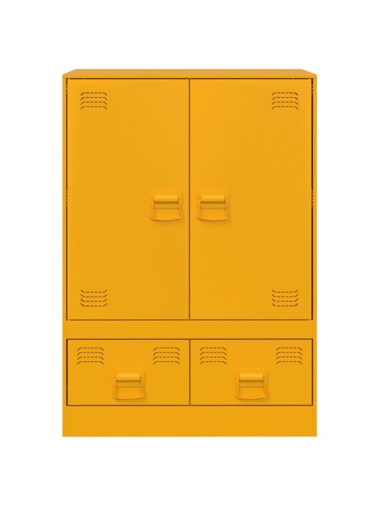 Highboard hořčicově žlutý 67 x 39 x 95 cm ocel