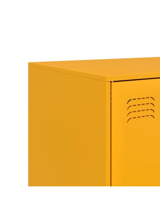 Highboard hořčicově žlutý 67 x 39 x 95 cm ocel