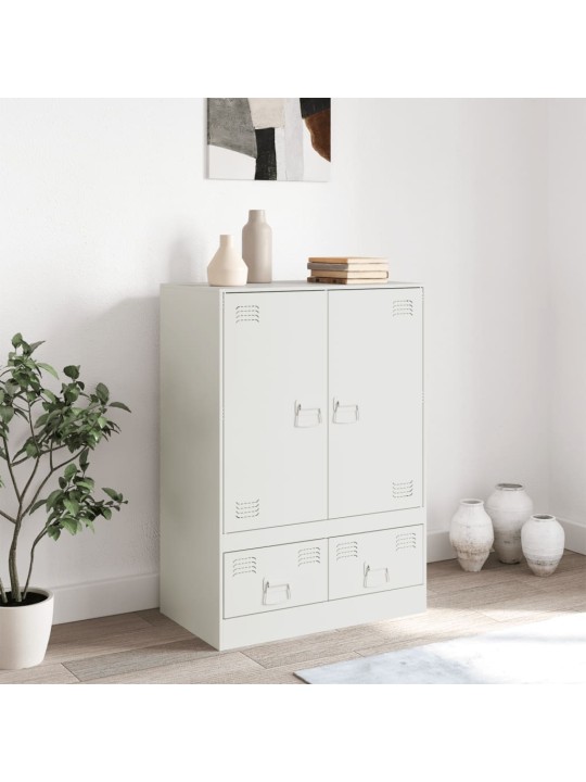 Highboard bílý 67 x 39 x 95 cm ocel