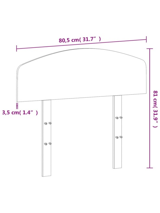 Čelo postele voskově hnědé 75 cm masivní borové dřevo