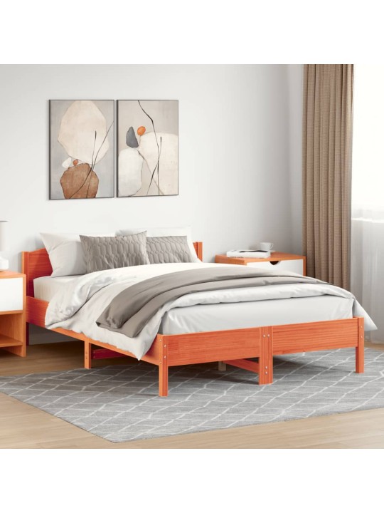 Postel bez matrace voskově hnědá 120 x 200 cm masivní borovice